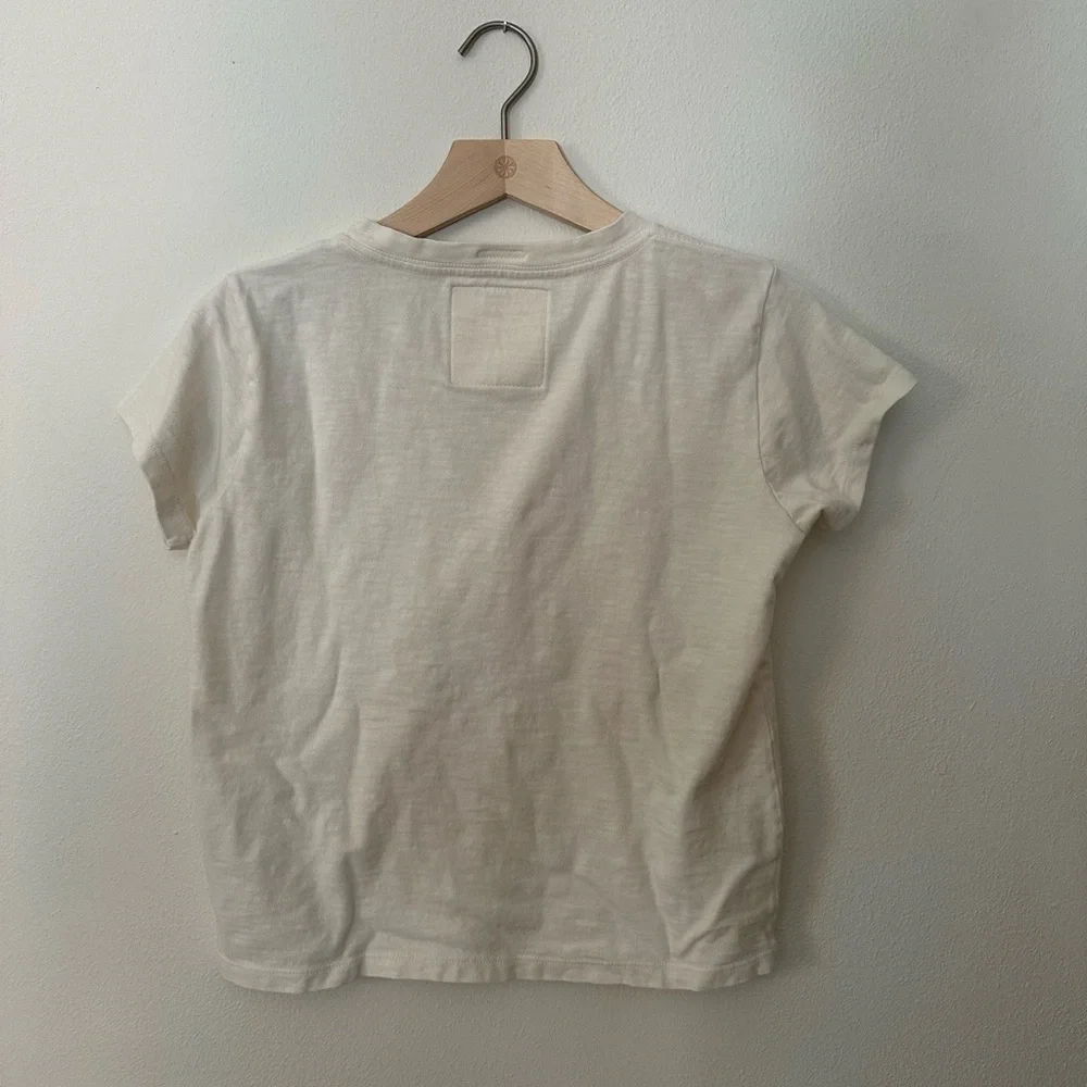 MOTHER Cream Tee with Orange Graphic - Picture 5 of 5